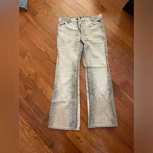 Roberto Cavalli reptile print denim jeans